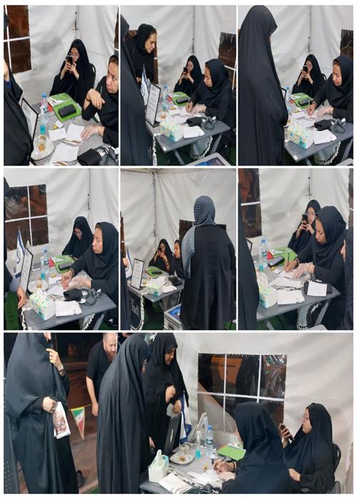 فعالیت  واحد غربالگری و تست قند و فشار خون موکب و کمپین فرهنگی منتظران منجی جهاددانشگاهی استان سمنان _ چهار شنبه 10 تیرماه1405