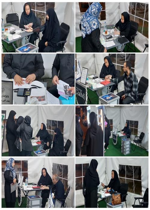 فعالیت  واحد غربالگری و تست قند و فشار خون موکب و کمپین فرهنگی منتظران منجی جهاددانشگاهی استان سمنان _ پنجشنبه 11 تیرماه1405